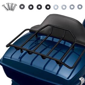 Mpphloooo8021-bk-1f Oumurs Black Luggage Top Rack Fit For Harley Touring Tour Pak Road King Street Glide