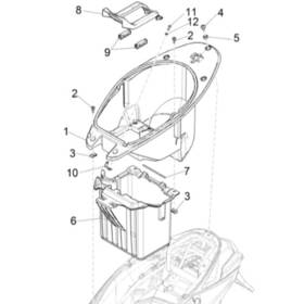 1b007798 Piaggio Original Oe 1b007965 And 1 Euro 5 Helmet Compartment Battery Holder