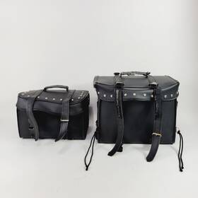 Aa-3-114 Pinpoint Sissy Bar Bag Motorcycle Luggage Travel Removable Bags Set Universal Fit Harley