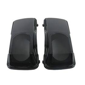 Wb-hl1584-004 Protek #pay-49 Vivid Black 6 9 Inch Saddlebags Speaker Lids Cvo Style For Harley Touring 1994-2013