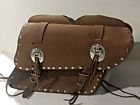 Pu42lr Mattran Leather New Genuine Brown Cowhide Motorcycle Saddle Bags Made