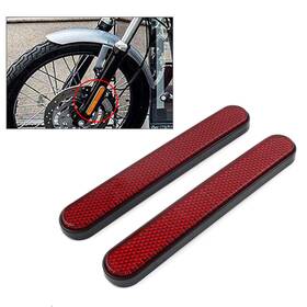 Raimukurijinusa 421117362865 2pcs Universal Front Rear Fitk Leg Reflective Reflector Sticker Fit Harley Red