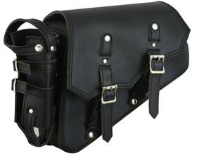 Ds5011l Renegade Classic Single Sided Black Leather Motorcycle Swing Arm Solo Bag For Harley Honda Bmw