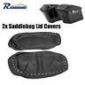 Rih17 Black Studding Hardbag Seats Saddlebag Lid Covers For Harley Touring