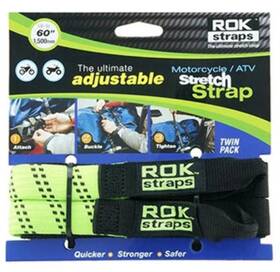 Rok-10020 Rok Straps Adjustable Motorcycle/atv Stretch Strap Twin Pack 60 Inch Length