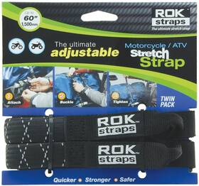 Rok-10050 Rok Straps Black/reflective 18 Inch - 60 Motorcycle/atv Adjustable Str