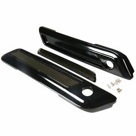 Rudyness 484095608725 Black Hard Saddlebag Latch Cover&smoke Reflectors For Harley 14-23 Touring Model
