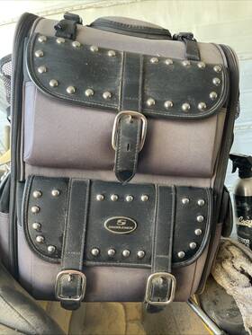 564466 Saddleman Saddlemen Extra Large Two Sided Opening Saddle Duffel Bag With Sissy Bar Mount