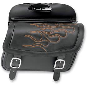 3501-0221 Saddlemen Highwayman Tattoo Large Saddle Bag Orange Flame Motorcycle Luggage
