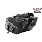 Sd1487-pv Usa Bikers Dream Apparel Black Pvc Motorcycle Saddlebag With Studs