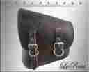 Slba-ssbbl0605 Softail Rigid Chopper Bobber La Rosa Harley-davidson Rustic Brown Leather Embossed Iron Cross Harley Left Saddlebag