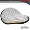 Slstc-452151black Chopper Bobber Custom La Rosa Harley-davidson 16 White Canvas Black Diamond Stitch Basick Harley Seat