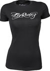356-0140s Small Ladies Black T-shirt Fly Logo Racing
