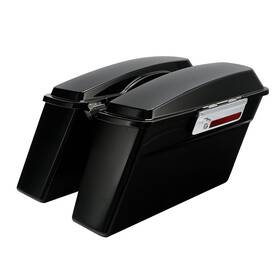 Sportfairings Bx-004 #zs12 Black Hard Saddlebags Trunk With Speaker Lid Latch Fit For Harley Touring 1994-2013