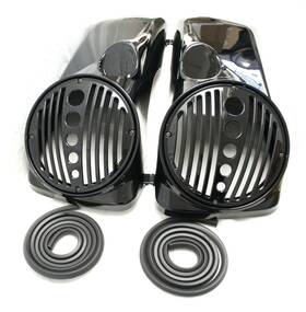 Wb-hl1584-158 Sportfairings #lupwbyimo Vivid Black 8 Inch Speaker Lids With Tweeter Port For Harley Touring Models 1994-2013 Wb-hl1584-158 Sportfairings #lupwbyimo Vivid Black 8 Inch Speaker Lids With Tweeter Port For Harley Touring Models 1994-2013