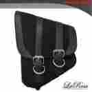 Ssbblc03 Softail Rigid Chopper Bobber Custom La Rosa Harley-davidson Black Canvas Harley Left Swing Arm Saddle Bag
