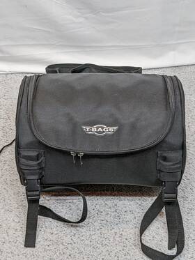 200596 T-bags Motorcycle Seat Back 14x10 Rigid Bag Black Travel Luggage Harley Cruiser