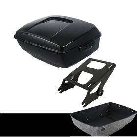 3463 Tcmt Black King Pack Trunk Mount Rack Fit For Harley Tour Pak Touring 2014-up