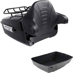 548651 Tcmt King Tour Pack Trunk Backrest Black Top Luggage Rack Set