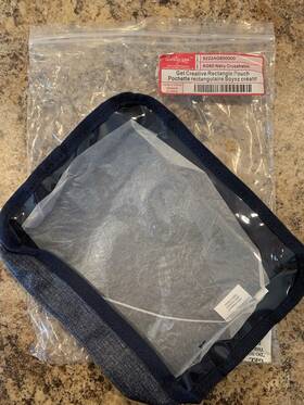 9222ag600000 Thirty One Get Creative Rectangle Pouch Navy Crosshatch