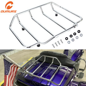 Oms-008021hl-ch Top Rack Chrome Tour Pak Pack Luggage Trunk For Harley Road Street Electra Glide