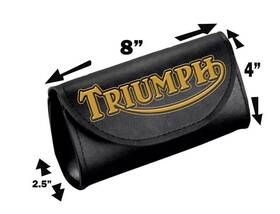 109016 Triumph Motorcycle Tiil Pouch Handlbar Mount With Velcro 8x4x2.5 Black