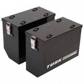 142-009-0017 Tusk Aluminum Panniers Large With Hinged Latch Black