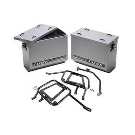 1467340145 Tusk Aluminum Panniers With Pannier Racks V2 Large Silver