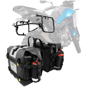 2149440030 Tusk Pannier Racks With Nelson Rigg Hurricane Dry Saddlebags Silver For