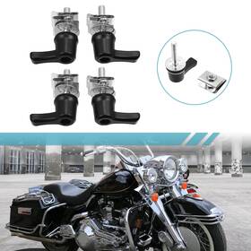 Uauto1 726215200249 4pcs System Lock Fastener Bolt Nut For Harley Davidson Road King Police Black
