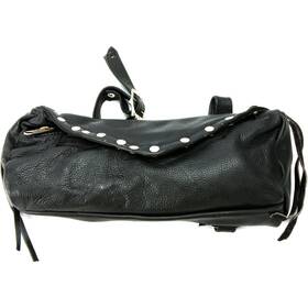 1610.00 Unik International Black Leather Tool Bag With Studs And Fringe -