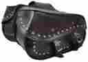 Vs-229 Vance Motorcycle Bikers 2pc Waterproof Large Zipoff Pvc Studded 2 Strap Saddlebag New