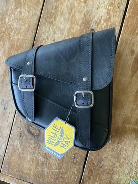 Willie & Max 3501-0794 And Black Synthetic Leather Motorcycle Swingarm Bag Made In Usa
