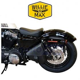 Willie & Max Mn/3pk5 And Leather Swingarm Bag For 2002-2007 Harley Davidson Xl883r Mx