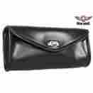 Ws11 Dream Apparel Universal Motorcycle Faux Leather Windshield Tool Gear Bag Plain Black