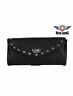 Ws12-new-leather Dream Apparel Authentic Black Leather Motorcycle Windshield Bag With Studs