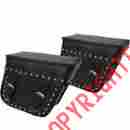 Ed-sbr-101-s X13in Edge Leather Cao Rigid Saddlebags Studded Black 19in X 7in