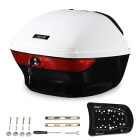 33mtb001-33l-0607-1 Yescom Ahr 33l Motorcycle Top Case With Lock Tour Tail Box Scooter Trunk Storage White