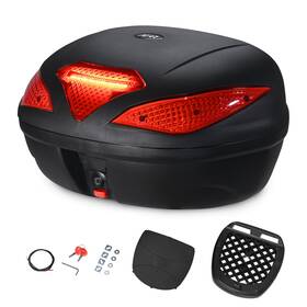 33mtb001-43led-m06 Yescom Ahr 33l/35l/43l Motorcycle Top Case Tour Tail Box Trunk Storage With Lock White