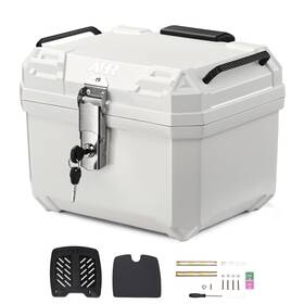 33mtb002-36l-007 Yescom Ahr 36l Motorcycle Top Case White Tour Tail Box Scooter Trunk Storage Backrest