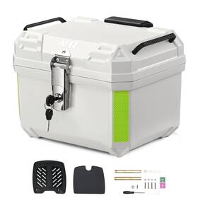 Yescom 33mtb002-36l-07-1 Ahr 36l Motorcycle Top Case White Tour Tail Box Scooter Trunk Storage Backrest