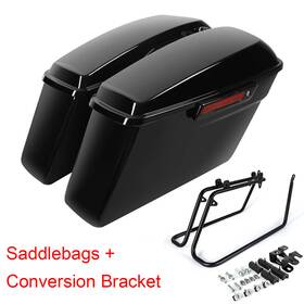 0401037-b Zxmt 005-bs Hard Saddlebags Saddle Bags With Conversion Brackets For Harley Dyna Fat Bob Fxdf