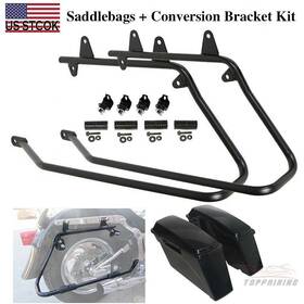 Tf-0401036-b Zxmt 013-unp Unpainted Saddlebags And Conversion Bracket Mounts For Harley Softail Models 86-13