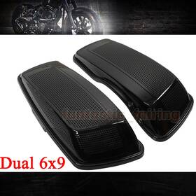 Usff-0401042lid Zxmt Vivid Black Dual 6x9 Inch Speaker Saddlebag Lid For Harley Touring Road King 2014-up