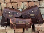 Goat Leather Motorcycle Saddle Bags For Harley Sportster Side Luggage Combo. Fixed Price $84.00.