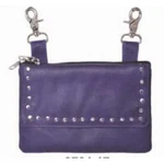 Unik International Women's Purple Leather Studded Clip-on Bag 9707.17. Fixed Price $40.00.