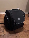 Xlg Harley Davidson Premium Touring Luggage Black Bag 19X17X14" W/ Rain Cover. Fixed Price $100.00.