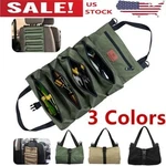 Multi-purpose Tool Roll Up Bag 5 Pocket Wrench Pouch Canvas Hanging Organizer Us. Fixed Price $9.69.