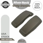 River Rock Gray Denim Normal Stretched Saddlebag Lids Fits Harley Street Road. Fixed Price $259.00.