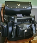 Motorcycle Touring Pack/bags 2-PIECE Studded Xelement 500 Deluxe Water Resistant. Fixed Price $100.00.